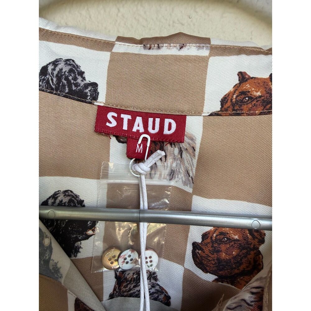 Staud Martha Tunic Camel Dog Check NWT - size M - Picture 4 of 7